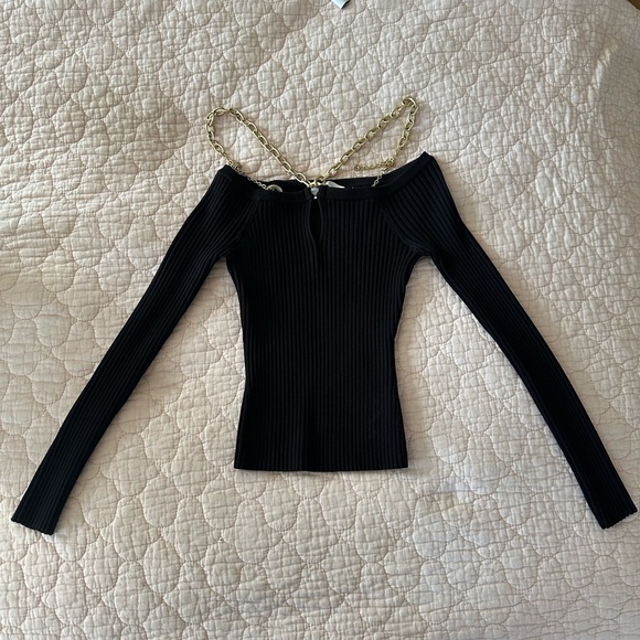Simkhai Quinn off shoulder chain top black XS - Picture 5 of 8